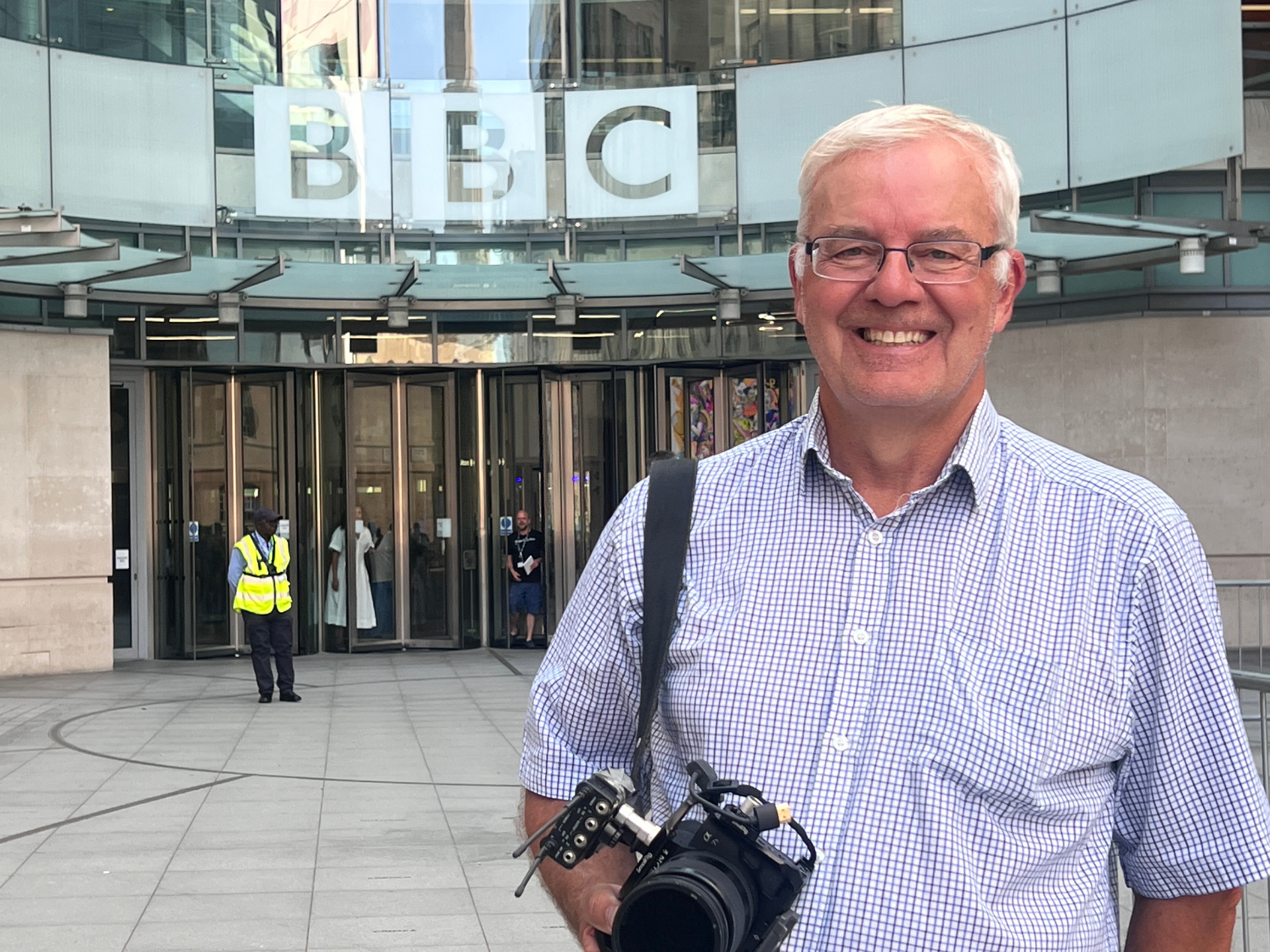Outside BBC Broadcasting House, London