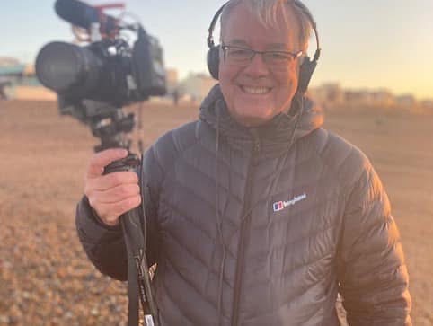 On location at sunrise